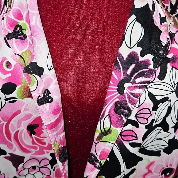 Floral Pink Women's Jacket Size Petite Extra Large - Picture 2 of 5